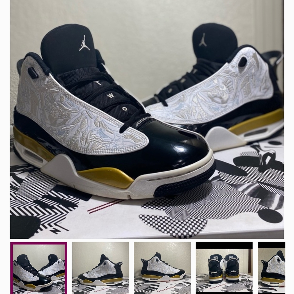 Jordan Sneakers Black White Gold